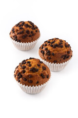 Just baked chocolate muffin packaged