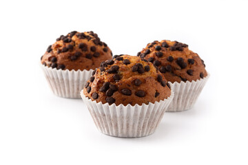 Just baked chocolate muffin packaged