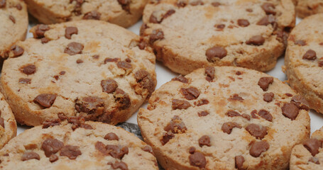 Chocolate chip cookies on plate
