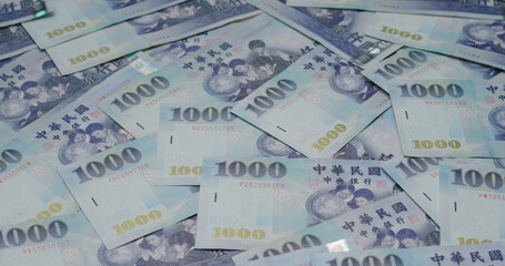 Stack of the New taiwan dollar