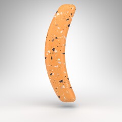 Left round bracket symbol on white background. 3D sign with orange terrazzo pattern texture.