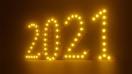 2021 neon lights new year