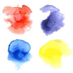 set of watercolour in beautiful style isolated on white background