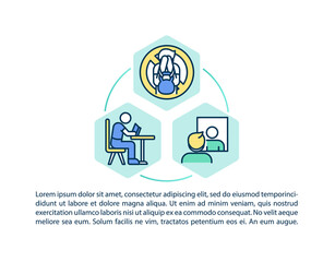 Overcoming procrastination tips concept icon with text. Forgive for procrastinating. Commit to task. PPT page vector template. Brochure, magazine, booklet design element with linear illustrations