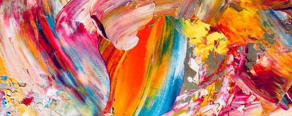 Tapeten Farbtextur. Handgezeichnetes Ölgemälde auf Leinwand. Hintergrund der abstrakten Kunst. Moderne, zeitgenössische Kunst. Bunte Leinwand. Hintergrund der Wanddekoration © Valeriy