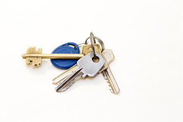 Bunch of keys isolated on the white background