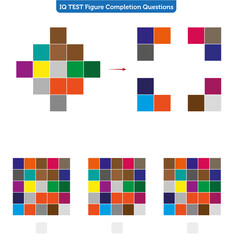 IQ TEST - Figure Completion Questions, Visual Intelligence Test