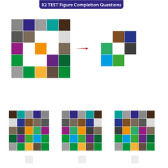 IQ TEST - Figure Completion Questions, Visual Intelligence Test