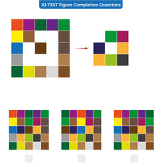 IQ TEST - Figure Completion Questions, Visual Intelligence Test