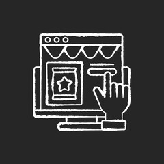 CTA marketing chalk white icon on black background. Call to action. Marketing term for any device designed to prompt immediate response or encourage sale. Isolated vector chalkboard illustration