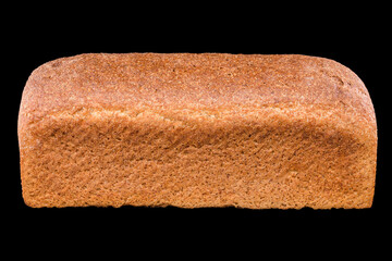 Rye bread. Freshly baked homemade bread isolated on black. Healthy eating and traditional bakery, baking bread concept