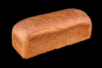 Rye bread. Freshly baked homemade bread isolated on black. Healthy eating and traditional bakery, baking bread concept