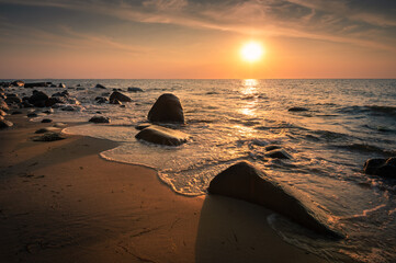 Baltic Sea over the sunset