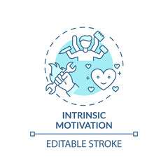 Intrinsic motivation concept icon. Motivation type idea thin line illustration. Personal satisfaction, fulfillment. Enhancing engagement. Vector isolated outline RGB color drawing. Editable stroke