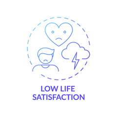 Low life satisfaction concept icon. Procrastination effect idea thin line illustration. Depression symptoms. Impossible-to-achieve perfection standard. Vector isolated outline RGB color drawing