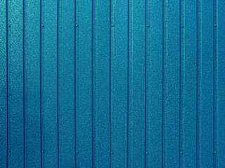 Background of blue corrugated metal sheet