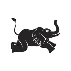 elephant Run mascot Template Isolated