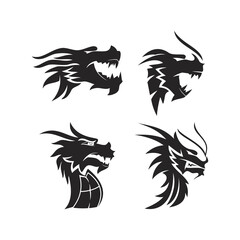 Dragon head mascot Design Template Set