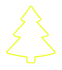 Christmas Tree Yellow Flat Icon On White Background