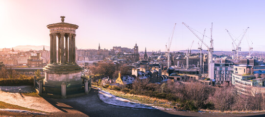 View of Edinburgh from Calton Hill - Dugald Stewart monument