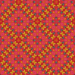 Seamless pattern with symmetric geometric ornament.
