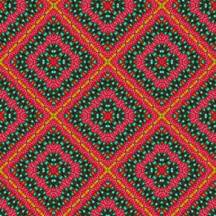 Seamless pattern with symmetric geometric ornament.
