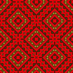 Seamless pattern with symmetric geometric ornament.
