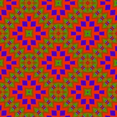 Seamless pattern with symmetric geometric ornament.
