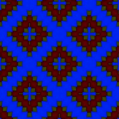 Seamless pattern with symmetric geometric ornament. 