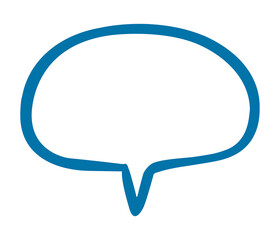 Blue flat icon of dialog buble on white background