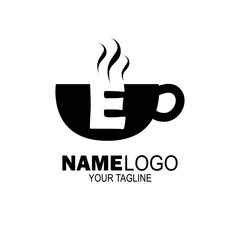 initial Letter E logo design. for coffee shop and company logos. vector