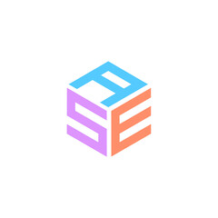 Fototapeta premium Initial letter of the ASE. Hexagon logo with three letters
