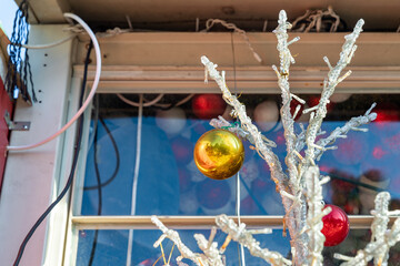 Decorated for  the celebration of Christmas Sderot Ben Gurion Street in the Haifa city in northern Israel