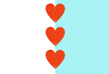 red hearts on white background
