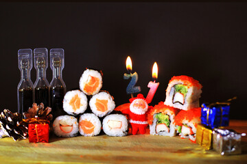 New year concept sushi set