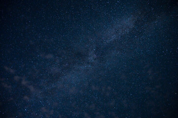 Colorful shot of the milky way with small clouds. Astrophotography