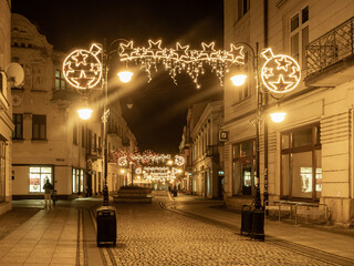 Nowy Sącz ulica Jagiellońska, świąteczne ozdoby  © Piotr Gaborek 