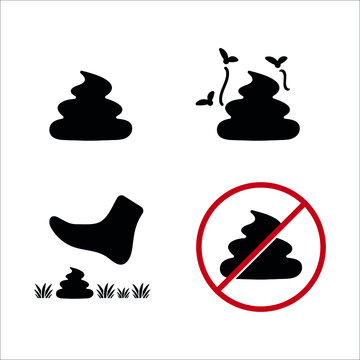 Vector image. Icon of a smelly poop. Solid image.