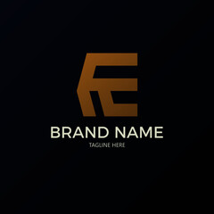Obraz premium EF letter logo with a flag symbol logos for brand identity companies