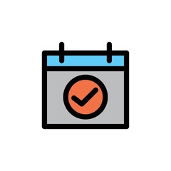 Schedule filled line Icon. calendar and date vector illustration on white background