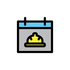 Labor day filled line Icon. calendar and date vector illustration on white background