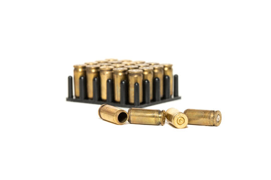 pistol cartridges and casings