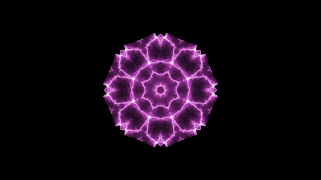 Vibrant Abstract Symbol, Energy Emitting Purple Symbol, Kaleidoscopic Spiritual Motion