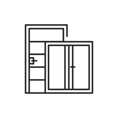 Window and door color line icon. Pictogram for web page, mobile app, promo.