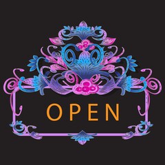 Floral Decorative Swirl and Curl Signage