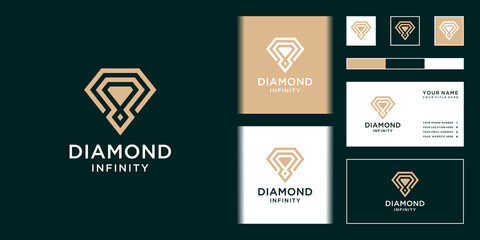 Diamond infinity logo and business card design
