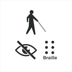 blind symbol collections. disable. vector art.
