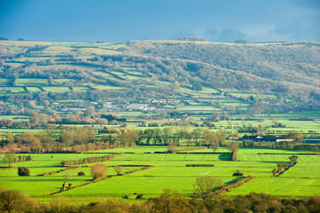 Fototapeta na wymiar Winter landscape, Cheddar Valley and Mendip Hills, Somerset, England