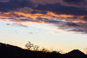 Naklejka premium sundown colorful sky