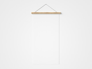 Poster Hanger 3D render Mockup.